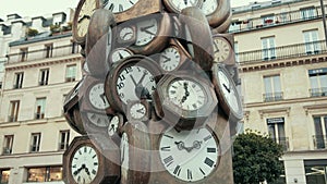 L Heure De Tous Monument, Art Sculpture Made Clocks Saint-Lazare Train Station