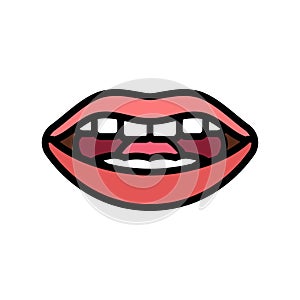 l letter mouth animate color icon vector illustration