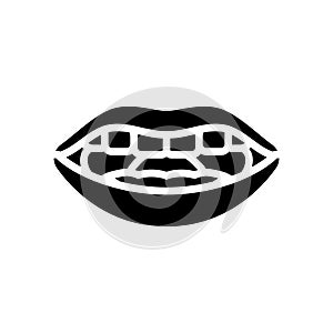 l letter mouth animate glyph icon vector illustration