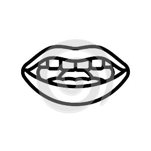 l letter mouth animate line icon vector illustration