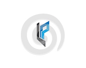 L letter and p letter logo vector icon illustration