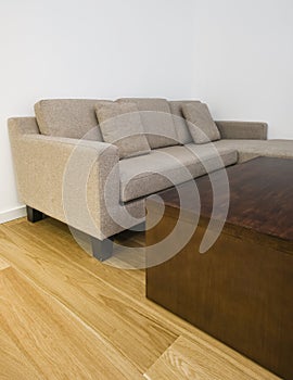L shape sofa and coffee table