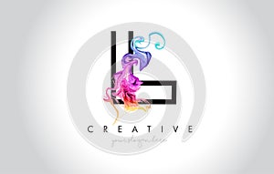L Vibrant Creative Leter Logo Design with Colorful Smoke Ink Flo