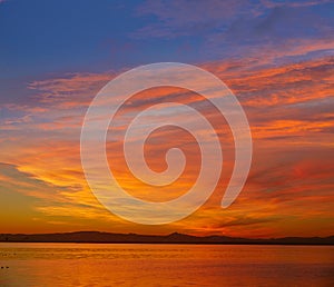 La Albufera lake sunset in El Saler of Valencia