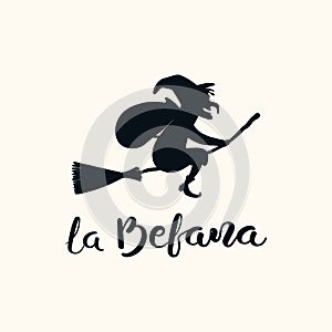 La Befana lettering quote in Italian photo