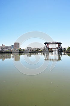 Buenos Aires Argentina -: Old Nicolas Avellaneda steel bridge across riachuelo in La Boca, Buenos Aires Argentina. photo