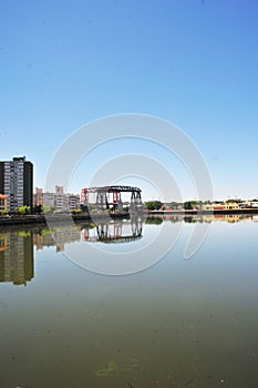 Buenos Aires Argentina -: Old Nicolas Avellaneda steel bridge across riachuelo in La Boca, Buenos Aires Argentina. photo