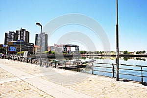 Buenos Aires Argentina : Old Nicolas Avellaneda steel bridge across riachuelo in La Boca, Buenos Aires Argentina. photo