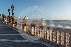 La Caleta Beach and Balneario de la Palma Building - Cadiz, Andalusia, Spain photo