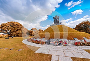 LA CAMBE, FRANCE - JUNE 14, 2014: German Military Cemetery and M