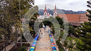 La Ceja, Antioquia - Colombia. March 9, 2024. Aerial view of the municipality, it is one of the largest flower producers photo