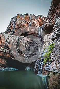 La Cimbarra waterfall, located in Aldeaquemada, Jaen. photo
