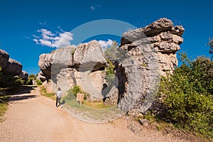 La Ciudad encantada.limestone rocks in Cuenca, Spain. photo