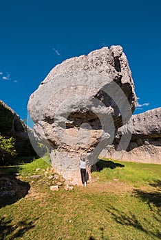 La Ciudad encantada.limestone rocks in Cuenca, Spain. photo