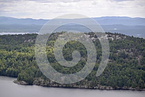 La Cloche mountains and large lake along Willisville Lookout Trail photo