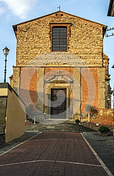 La Collegiata church in Lucignano town in Italy