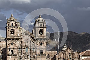 La Compania de Jesus church on Plaza de Armas square in Cuzco, P