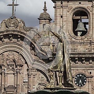 La Compania de Jesus church on Plaza de Armas square in Cuzco, P