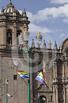 La Compania de Jesus church on Plaza de Armas square in Cuzco, P