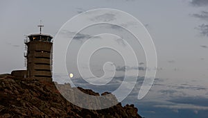 La Corbiere radio tower moonrise