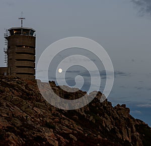 La Corbiere radio tower moonrise