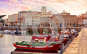 La Coruna port marina in Galicia Spain