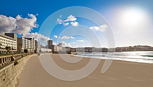 La Coruna Riazor beach in Galicia Spain photo