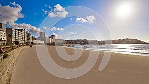 La Coruna Riazor beach in Galicia Spain photo