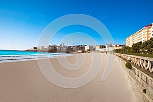 La Coruna Riazor beach in Galicia Spain