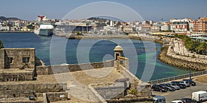 La Coruña Cityview from Castle of San Antón, La Coruña, Spain