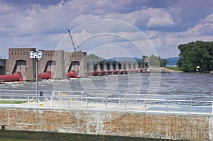 La Crescent Lock and Dam on Mississippi River