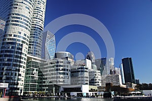 La Defance business district skyscrapers in Paris, France