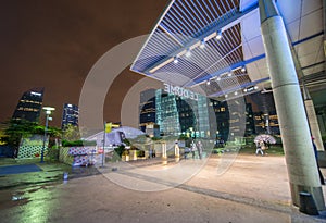 La Defense buildings at night