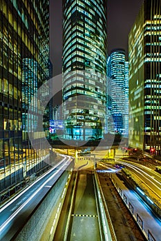 La Defense at night, Paris