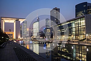 La Defense by night - Paris - France photo