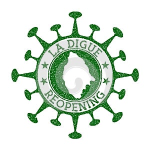 La Digue Reopening Stamp.