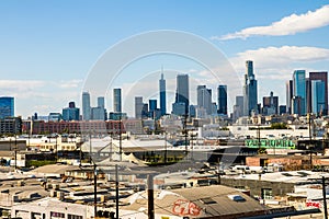 LA Downtown as background from the Art and Wholesale District