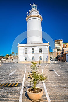 La Farola de Malaga lighthouse street view photo