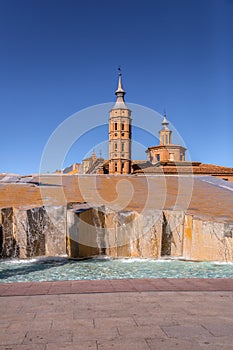 La Fuente del Hispanidad, the Spanish Fountain at Plaza del Pilar in Zaragoza, Spain