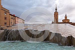 La Fuente del Hispanidad, the Spanish Fountain at Plaza del Pilar in Zaragoza, Spain