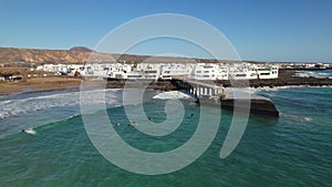 La Garita beach in Arrieta village. Lanzarote, Canary Islands, Spain