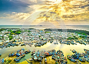 La Gi fishing village, Binh Thuan, Vietnam at dawn