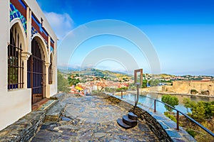 La Glorieta viewpoint and building at Collioure in France