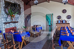 LA GRAN PIEDRA, CUBA - FEB 2, 2016: Interior of a restaurant at La Gran Piedra Big Rock in Sierra Maestra mountain range