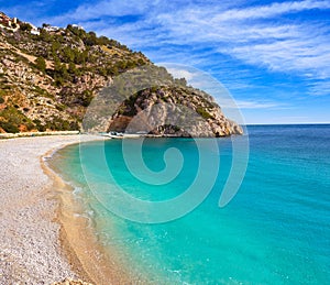 La Granadella beach in Javea of Spain