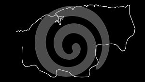 La Habana Cuba province map outline animation