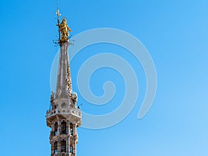 La Madonnina figure on top of Milan Cathedral