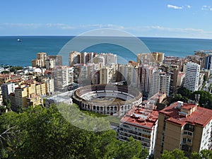 La Malagueta Bullring and Apartments with Sea View in Malaga, Spain