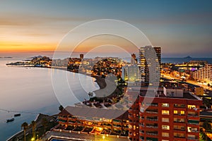 La Manga del Mar Menor Skyline at Night, Murcia photo