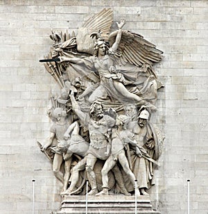 La Marseillaise Francois Rude - Sculptural group at the base of Arc de Triomphe de l`Etoile, Paris photo